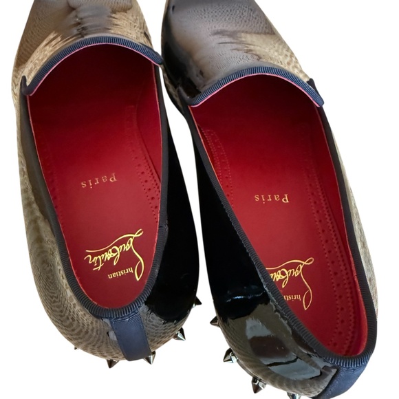 Christian Louboutin Marquees Flat Black Patent Leather Dress Loafer Shoe sz 44.5 - Picture 6 of 15